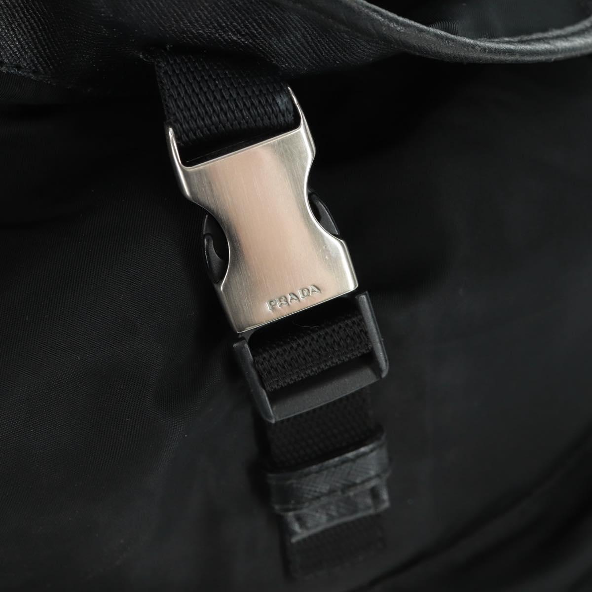 PRADA Backpack Nylon Black Silver Auth gh1538