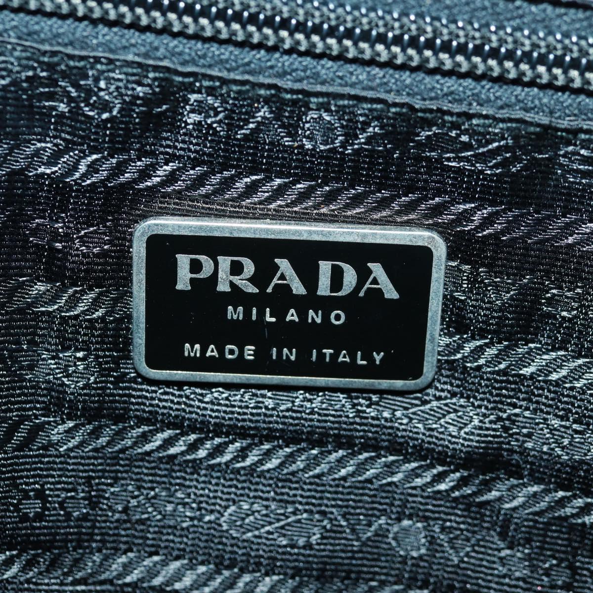 PRADA Backpack Nylon Black Silver Auth gh1538