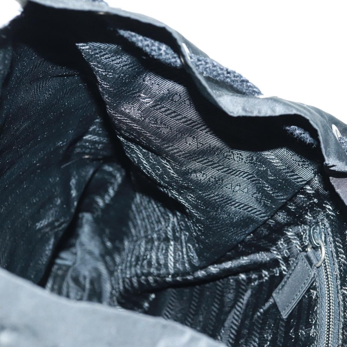 PRADA Backpack Nylon Black Silver Auth gh1538