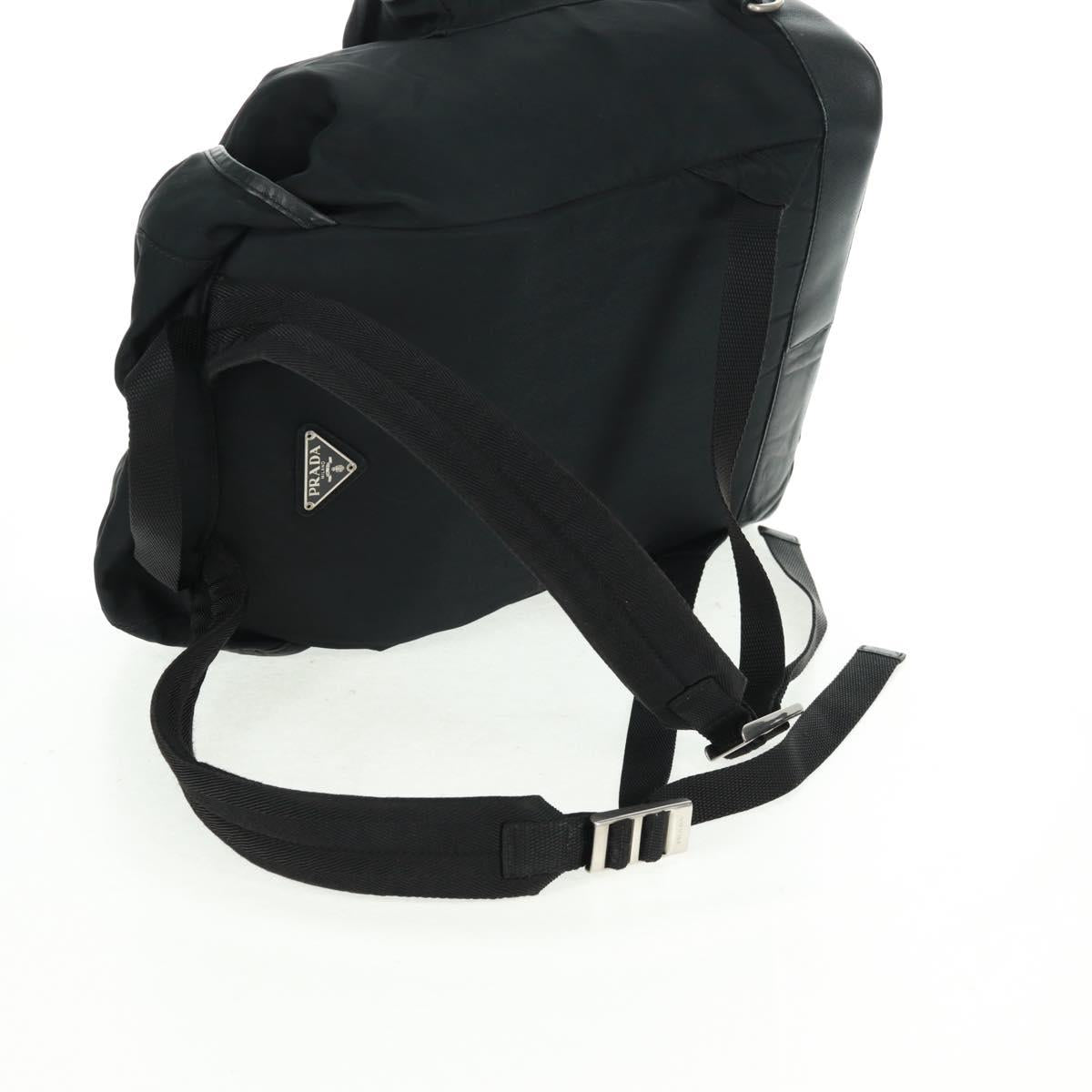 PRADA Backpack Nylon Black Silver Auth gh1538