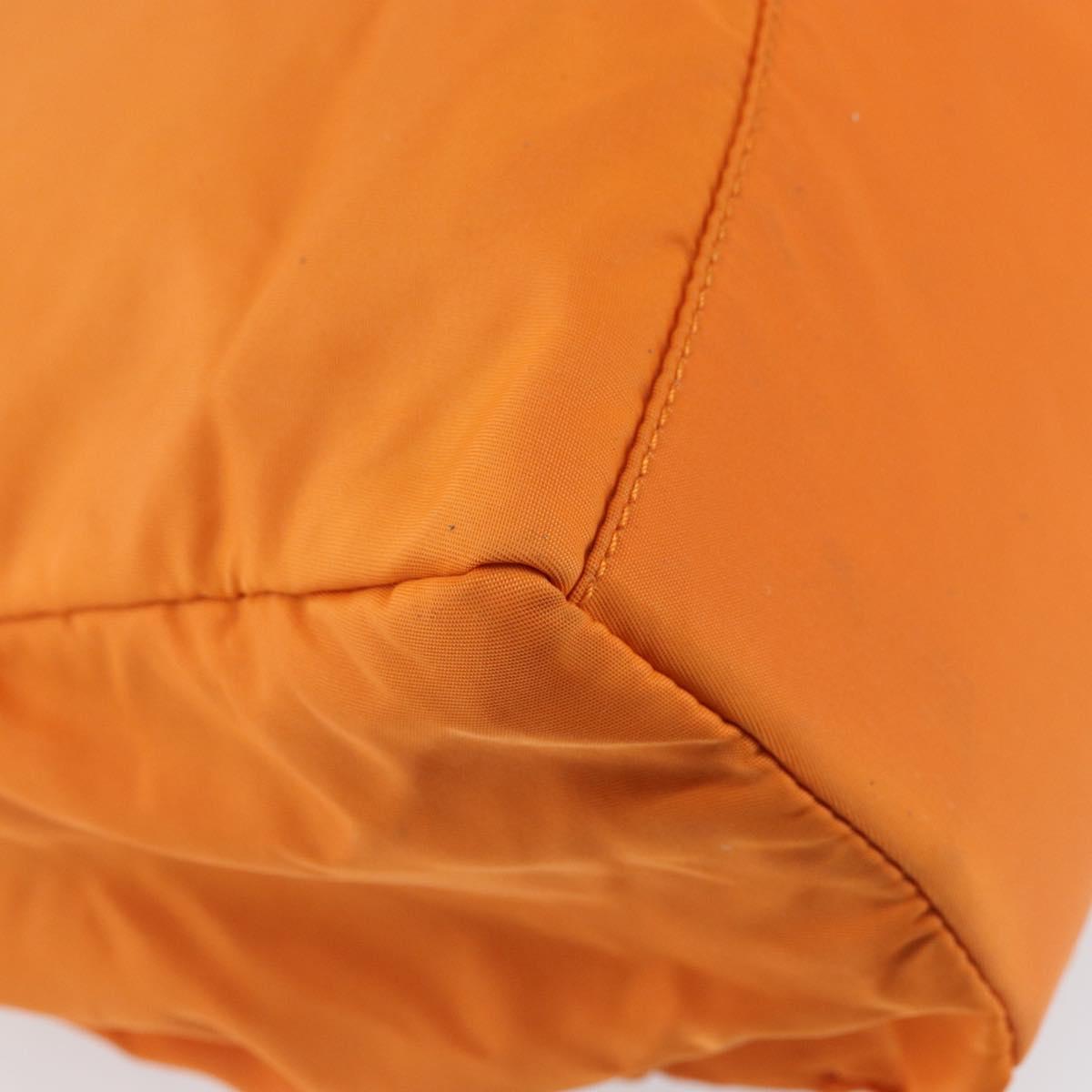 PRADA Tote Bag Nylon Orange Silver Auth gh1541