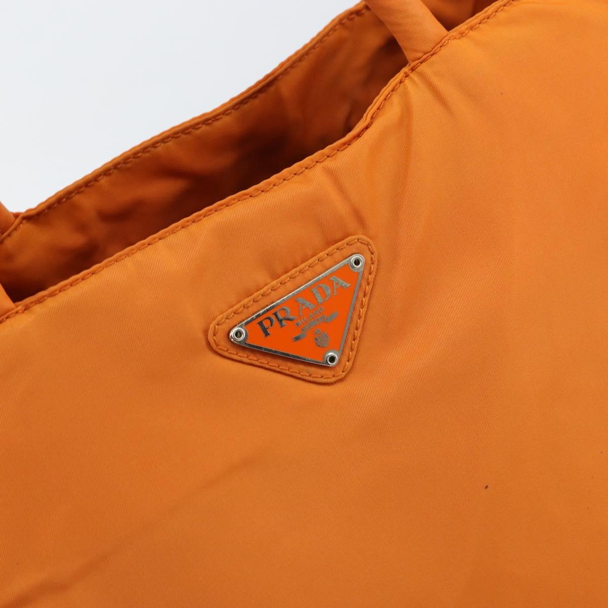 PRADA Tote Bag Nylon Orange Silver Auth gh1541