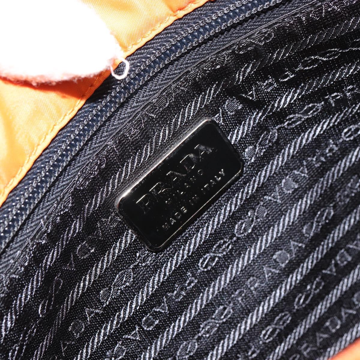 PRADA Tote Bag Nylon Orange Silver Auth gh1541