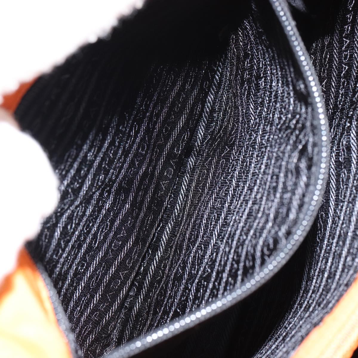 PRADA Tote Bag Nylon Orange Silver Auth gh1541
