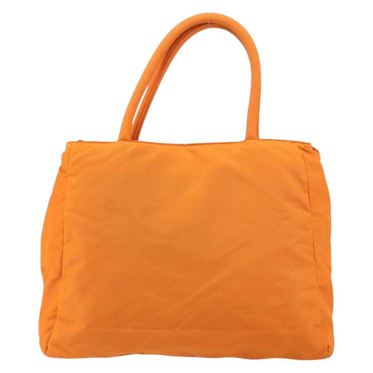 PRADA Tote Bag Nylon Orange Silver Auth gh1541