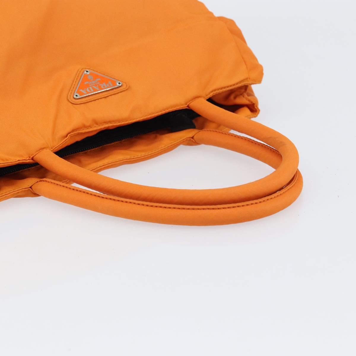 PRADA Tote Bag Nylon Orange Silver Auth gh1541