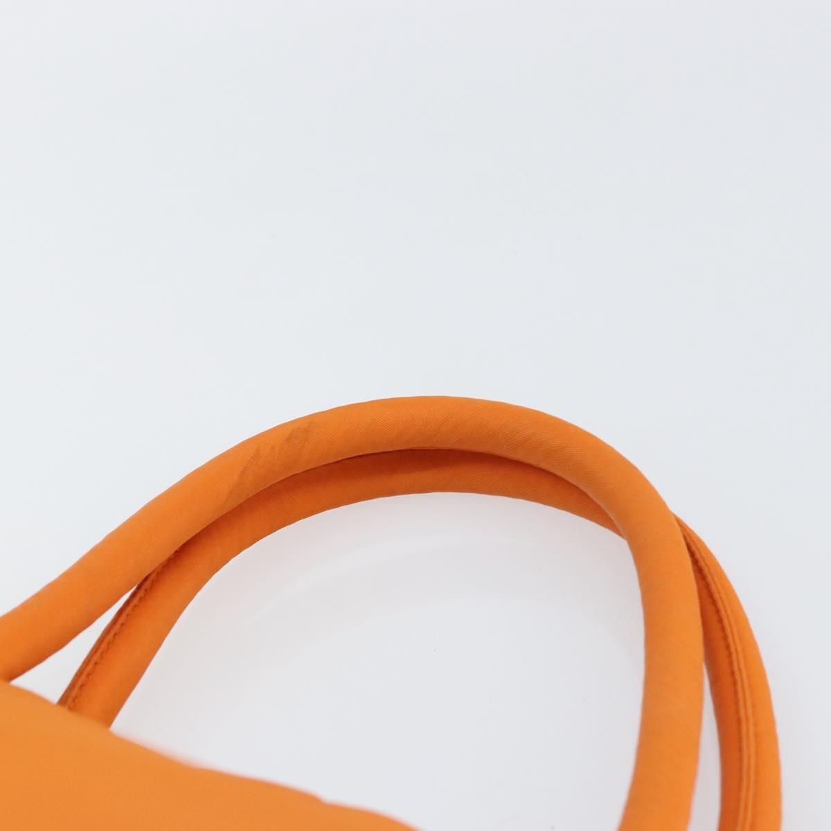 PRADA Tote Bag Nylon Orange Silver Auth gh1541