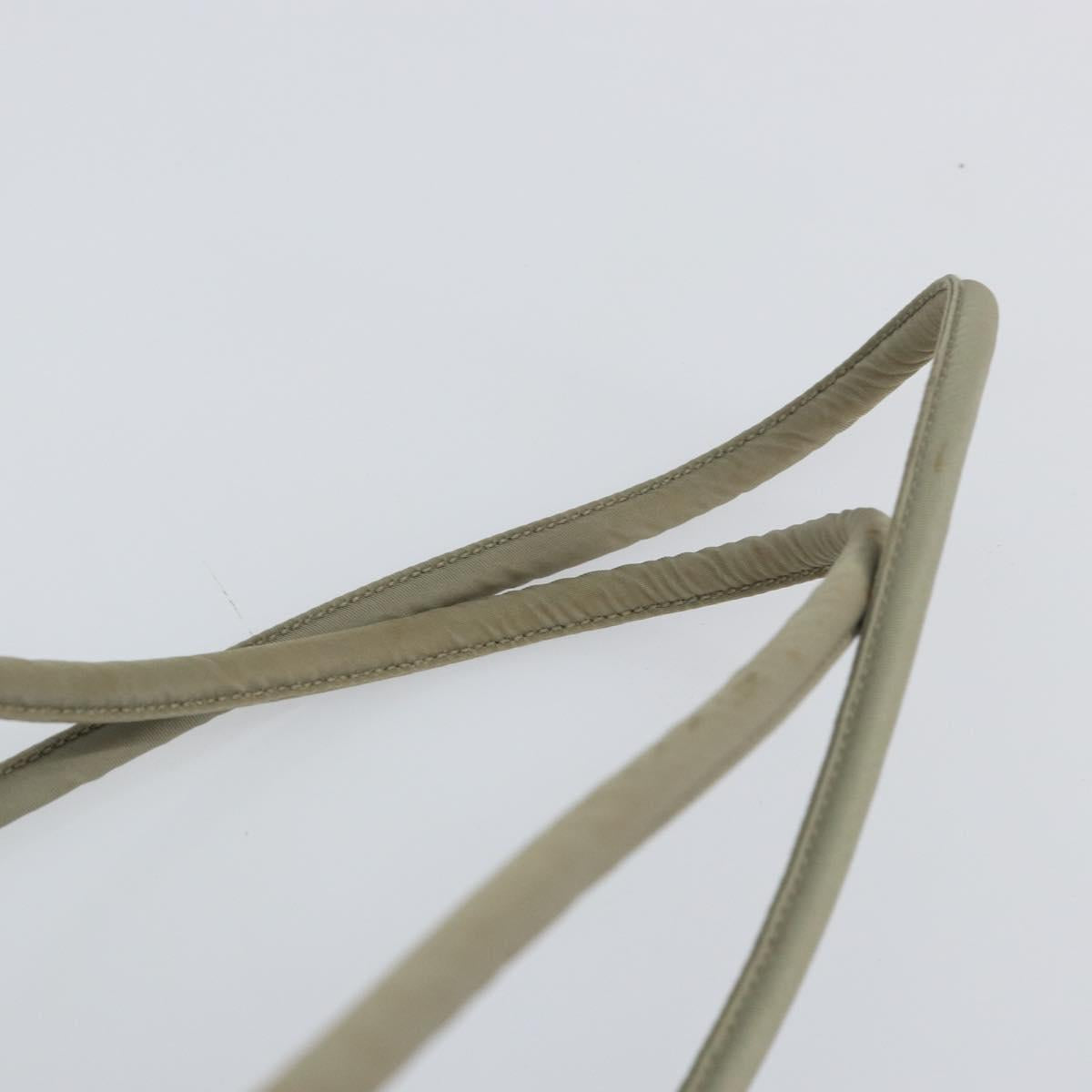 PRADA Tote Bag Nylon Khaki Silver Auth gh1543