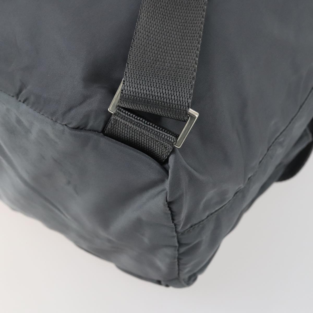 PRADA Backpack Nylon Gray Silver Auth gh1547