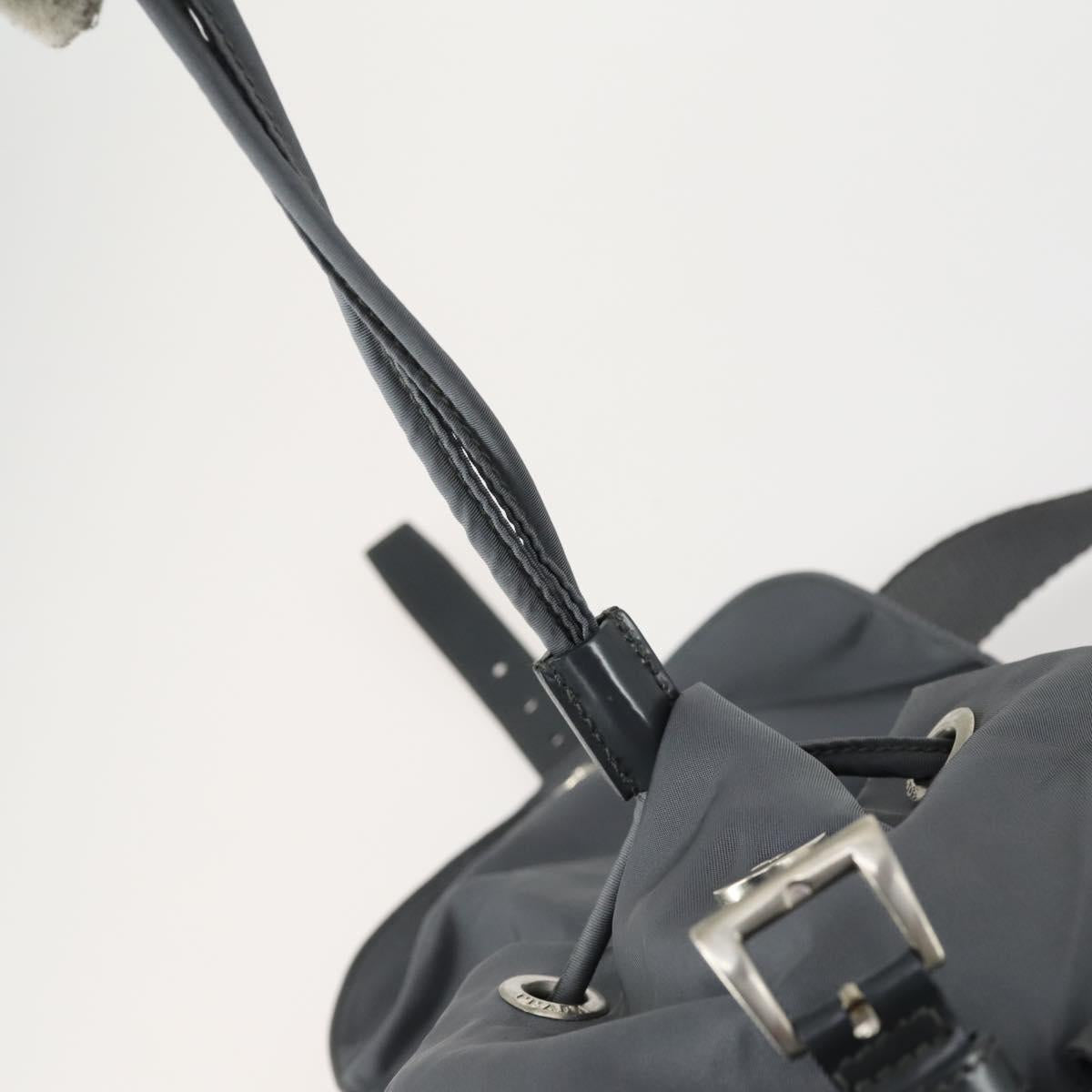 PRADA Backpack Nylon Gray Silver Auth gh1547