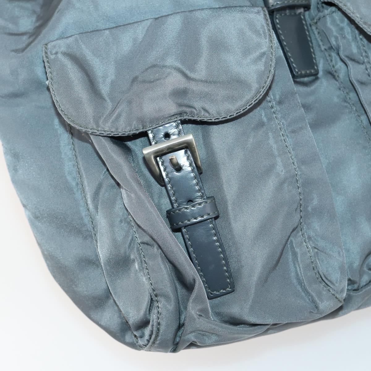 PRADA Backpack Nylon Gray Silver Auth gh1547