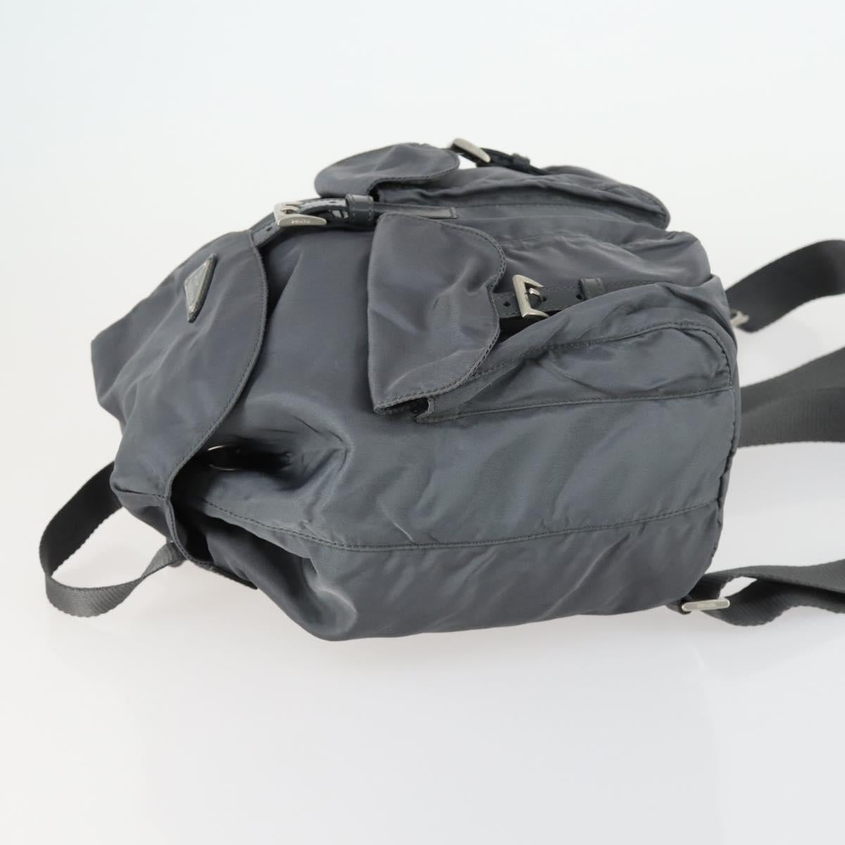 PRADA Backpack Nylon Gray Silver Auth gh1547