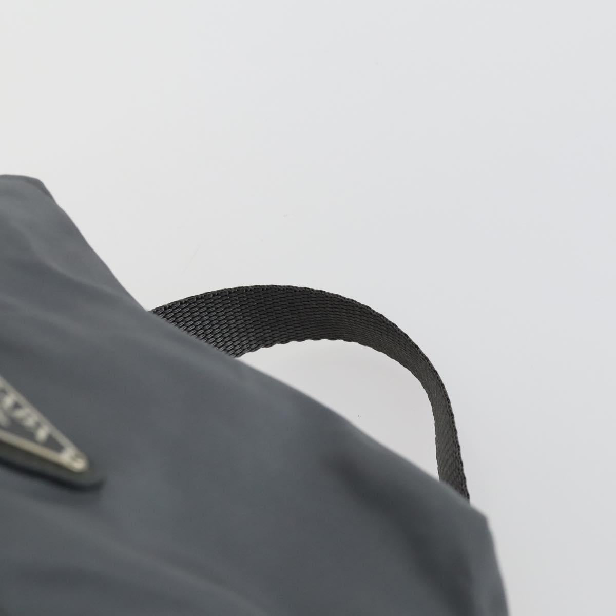 PRADA Backpack Nylon Gray Silver Auth gh1547