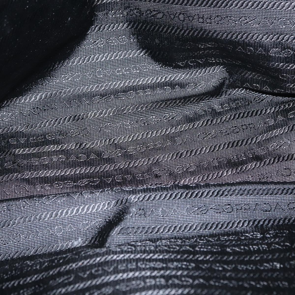 PRADA Chain Shoulder Bag Nylon Black Silver Auth gh1548