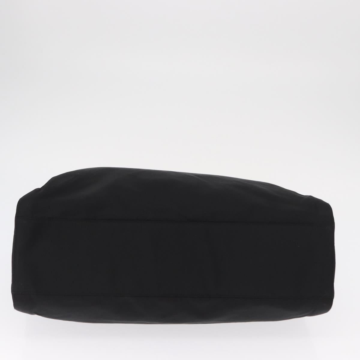 PRADA Chain Shoulder Bag Nylon Black Silver Auth gh1548