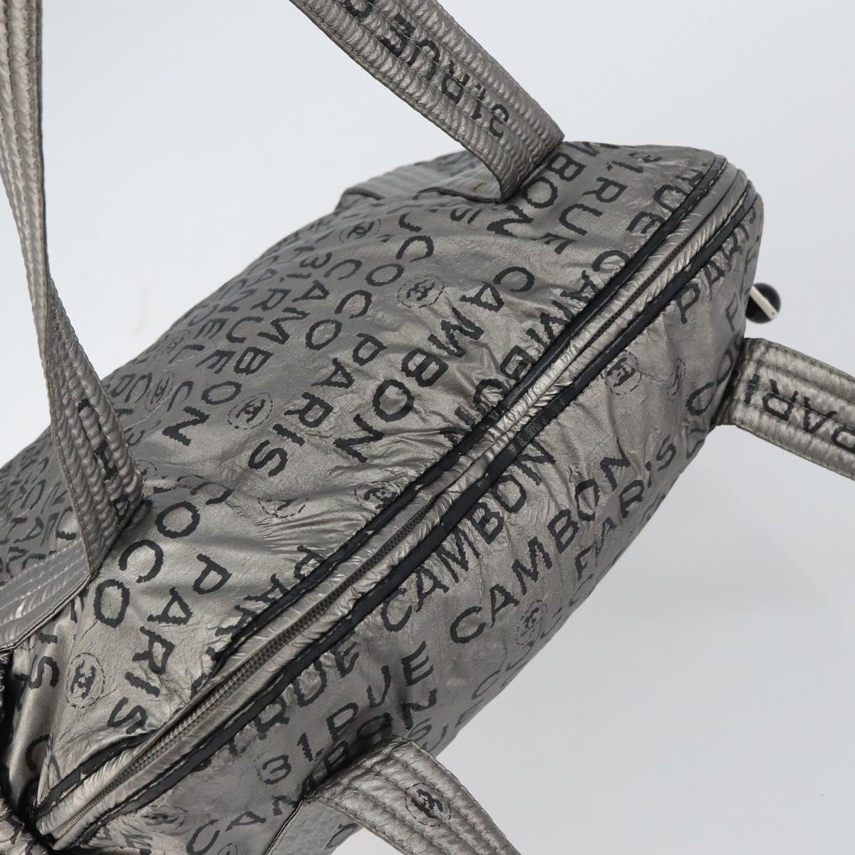 CHANEL Unlimited Tote Bag Nylon Silver CC Auth gh1555