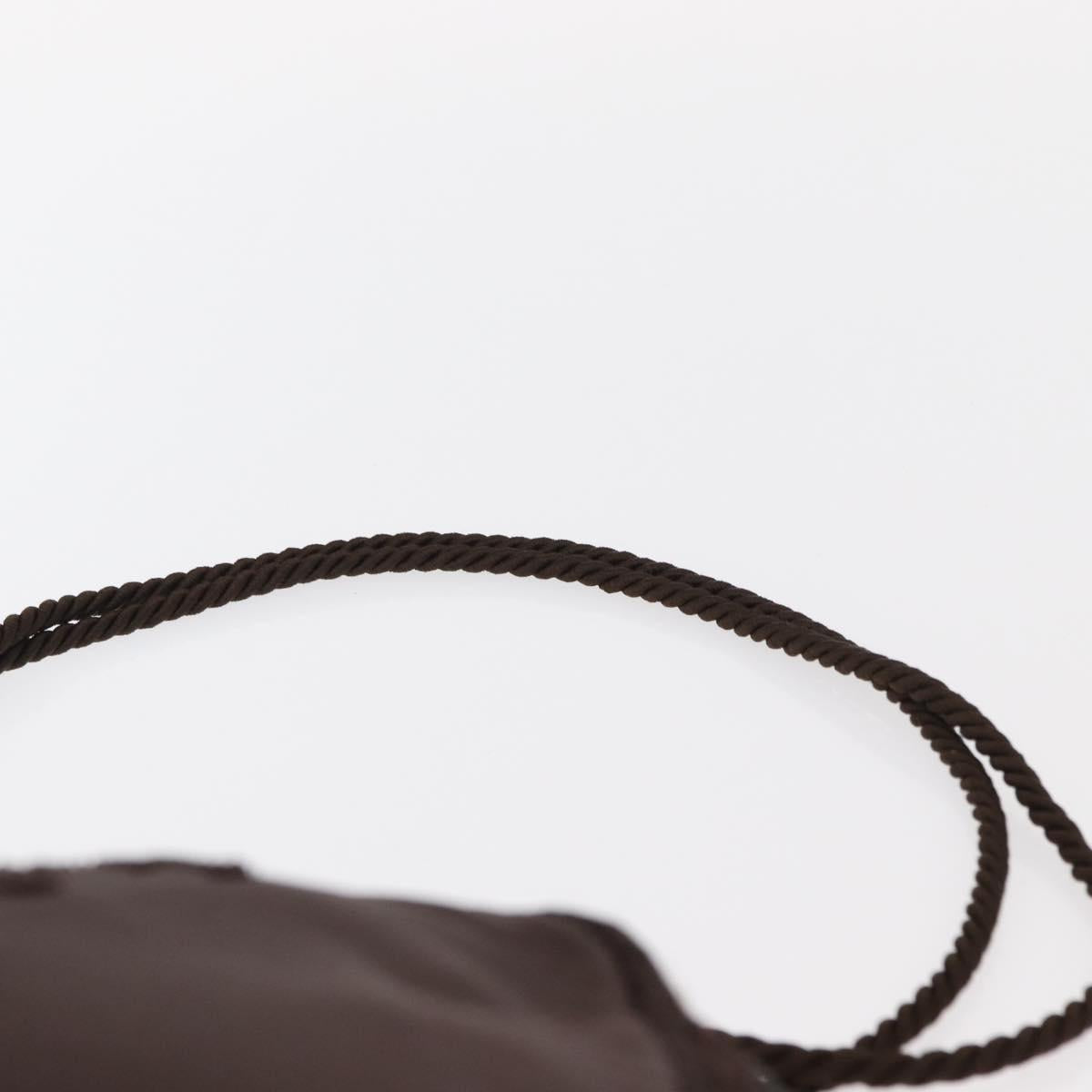 PRADA Shoulder Bag Nylon Brown Gold Auth gh1558