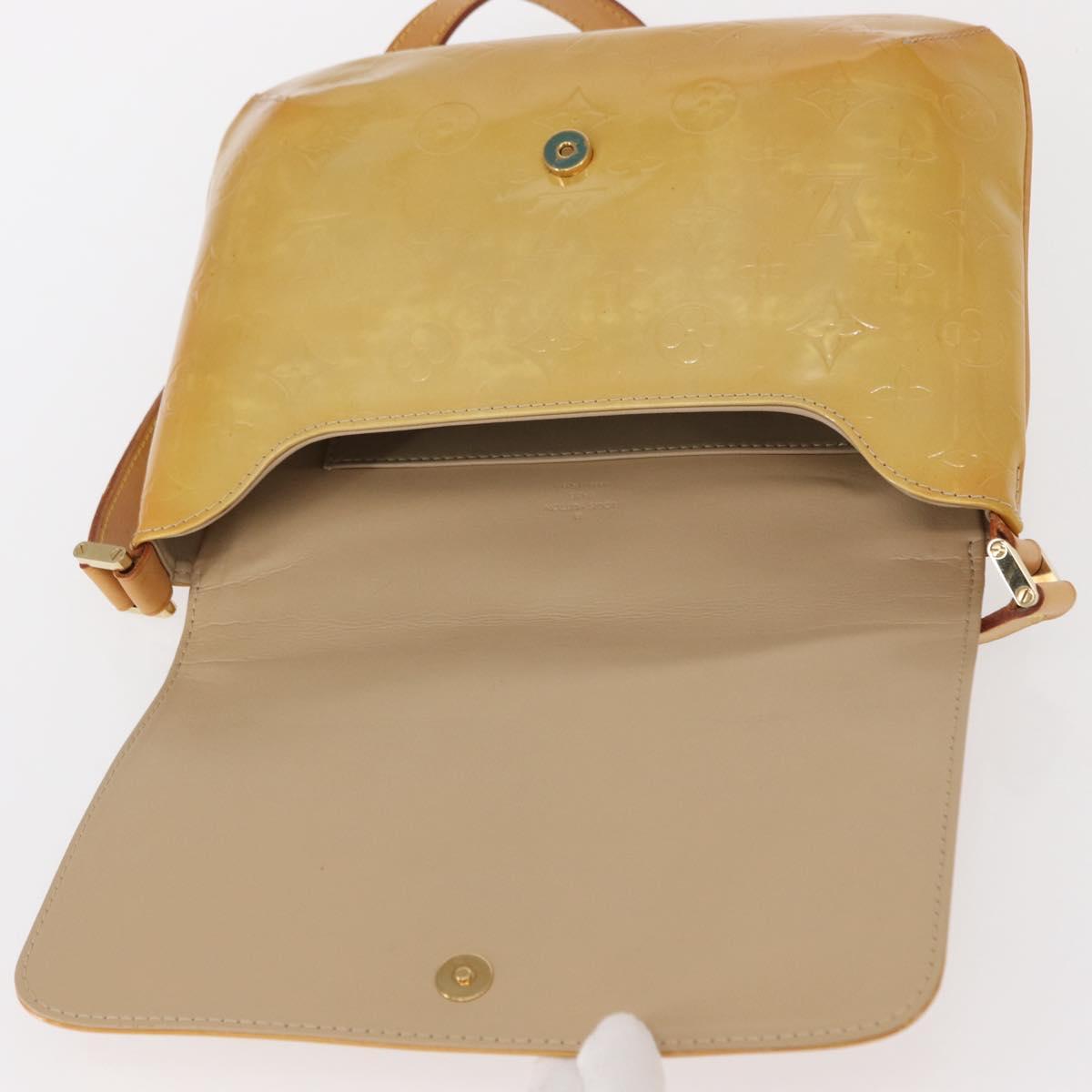 LOUIS VUITTON Monogram Vernis Thompson Street Bag Beige M91301 LV Auth gh1567