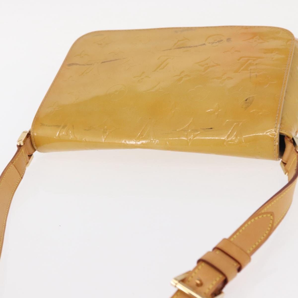 LOUIS VUITTON Monogram Vernis Thompson Street Bag Beige M91301 LV Auth gh1567