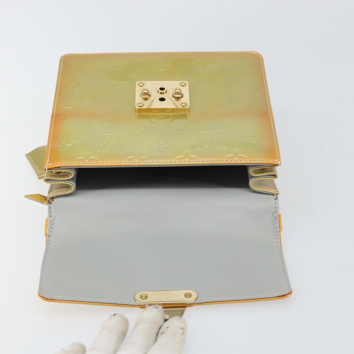 LOUIS VUITTON Monogram Vernis Spring Street Hand Bag Gris M91029 LV Auth gh1569