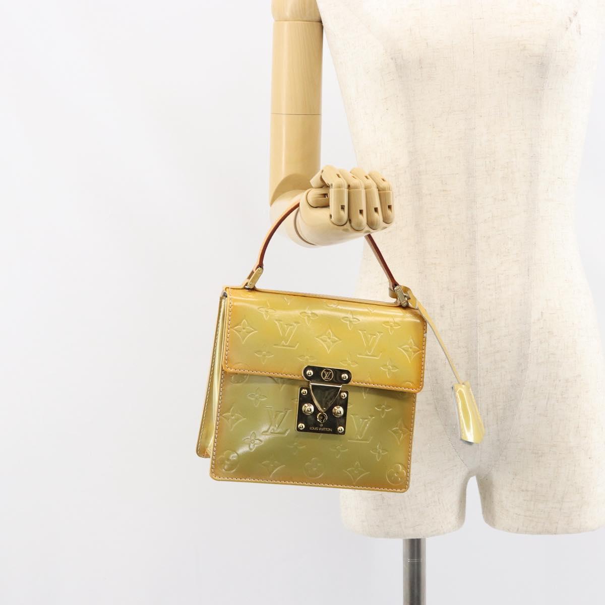 LOUIS VUITTON Monogram Vernis Spring Street Hand Bag Gris M91029 LV Auth gh1569