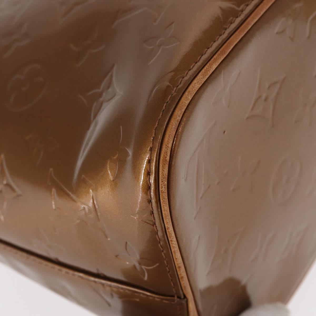 LOUIS VUITTON Monogram Vernis Houston Hand Bag Bronze M91122 LV Auth gh1578