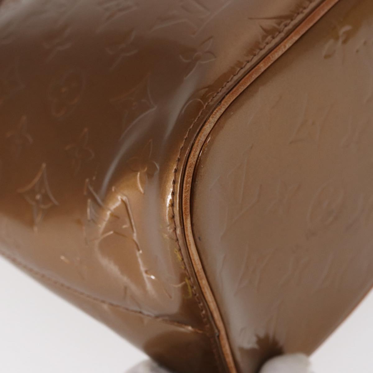 LOUIS VUITTON Monogram Vernis Houston Hand Bag Bronze M91122 LV Auth gh1578