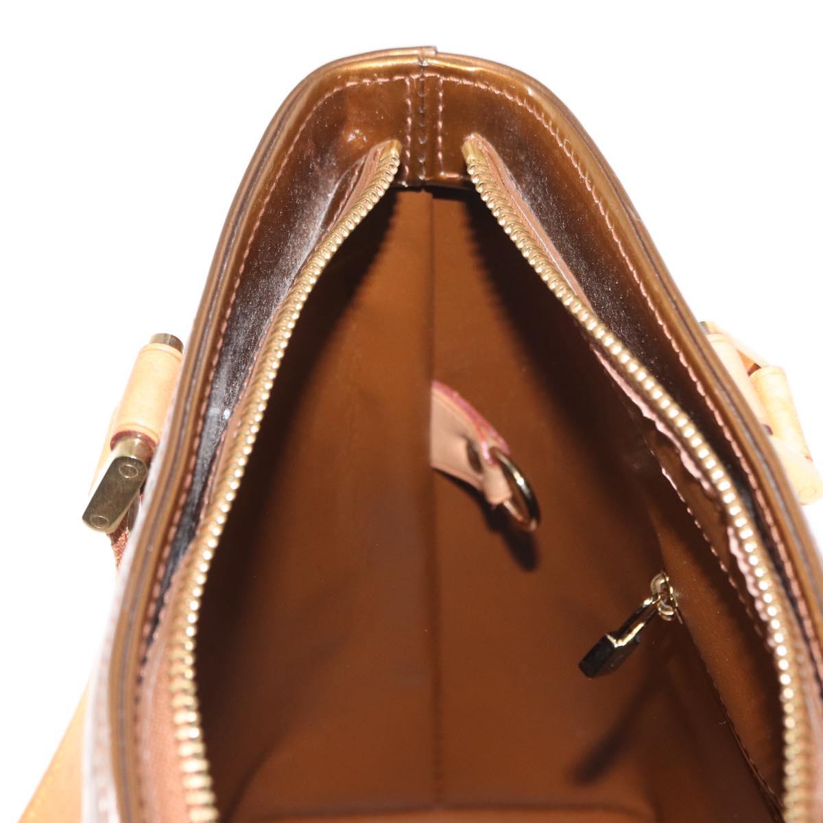 LOUIS VUITTON Monogram Vernis Houston Hand Bag Bronze M91122 LV Auth gh1578