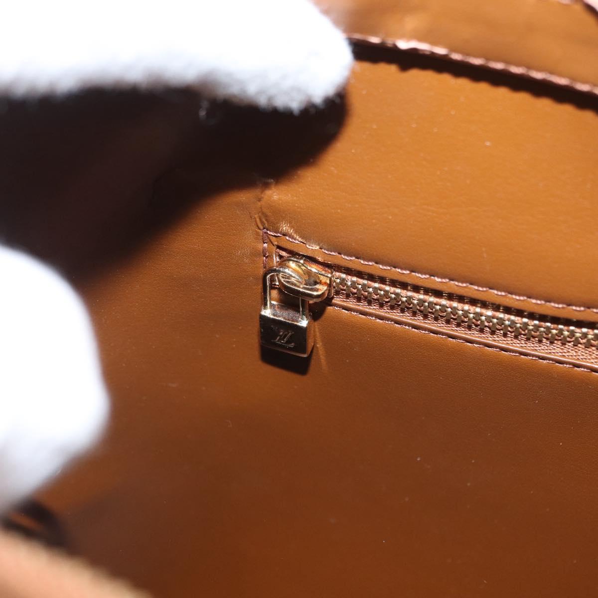 LOUIS VUITTON Monogram Vernis Houston Hand Bag Bronze M91122 LV Auth gh1578