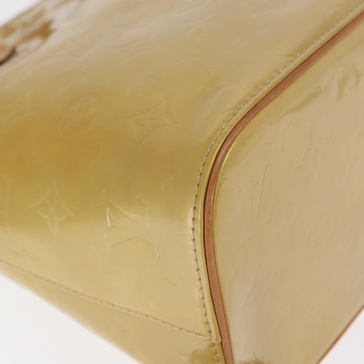 LOUIS VUITTON Monogram Vernis Houston Hand Bag Beige M91004 LV Auth gh1580