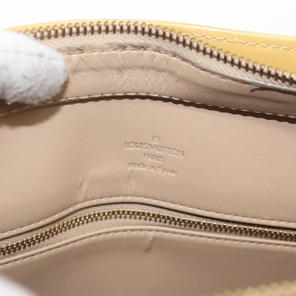 LOUIS VUITTON Monogram Vernis Houston Hand Bag Beige M91004 LV Auth gh1580