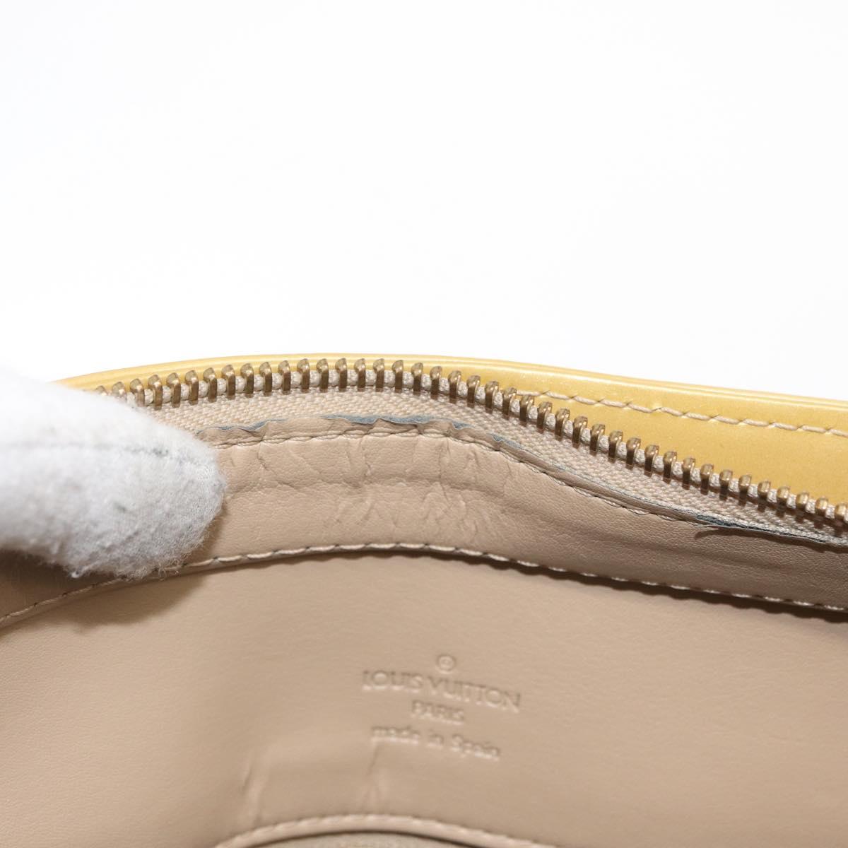 LOUIS VUITTON Monogram Vernis Houston Hand Bag Beige M91004 LV Auth gh1580