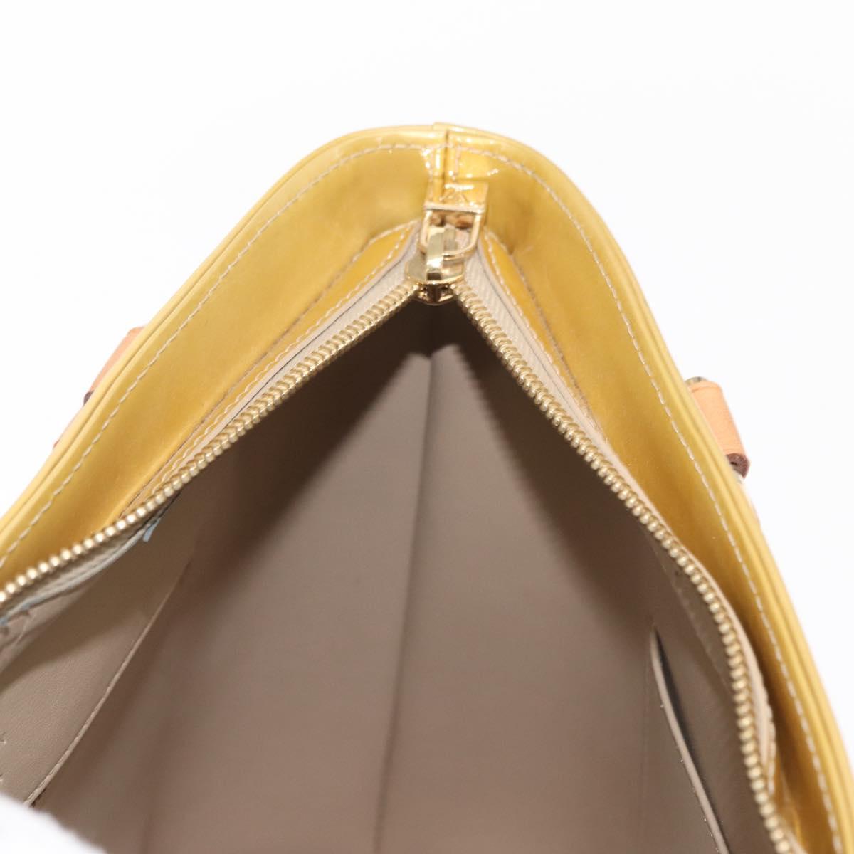 LOUIS VUITTON Monogram Vernis Houston Hand Bag Beige M91004 LV Auth gh1580