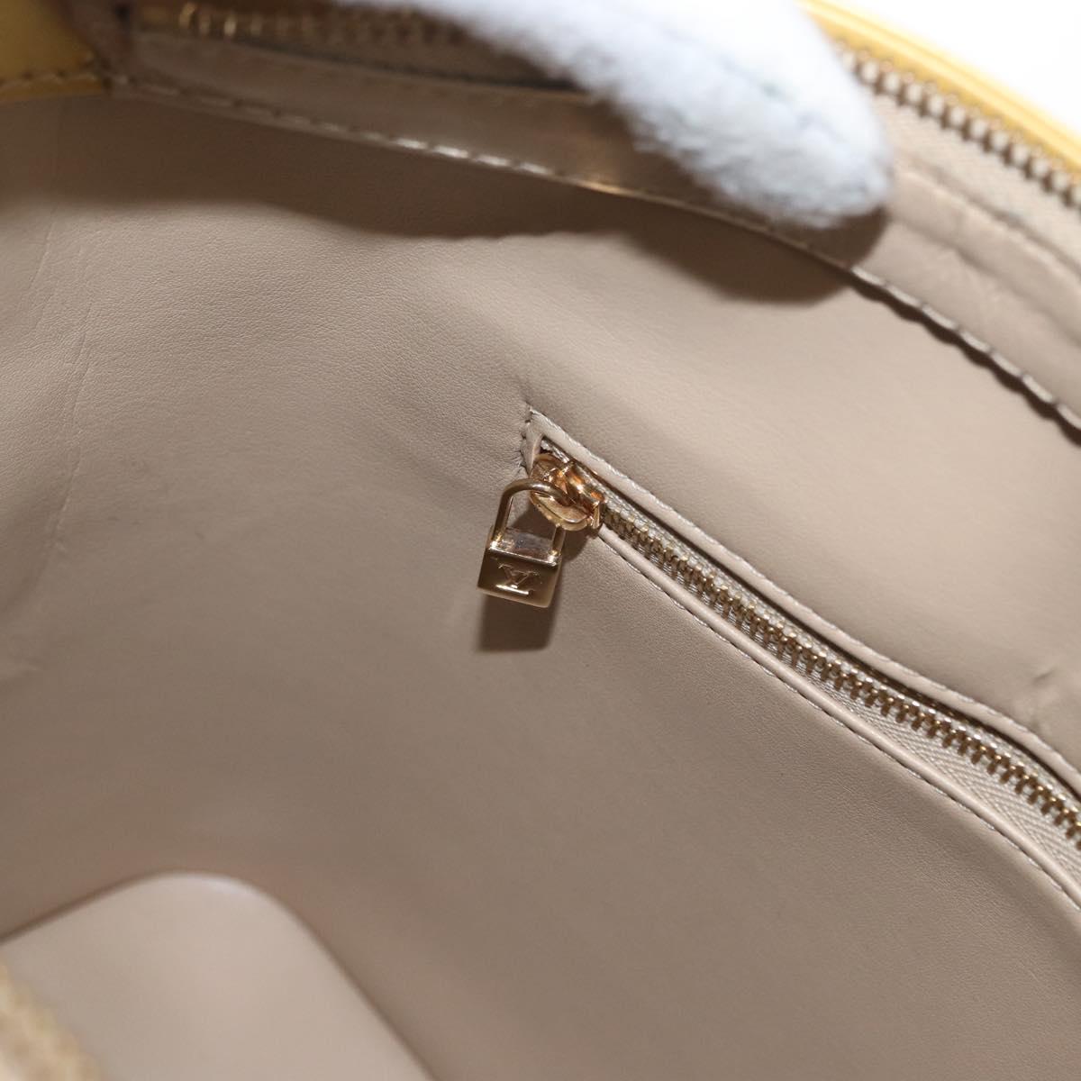 LOUIS VUITTON Monogram Vernis Houston Hand Bag Beige M91004 LV Auth gh1580