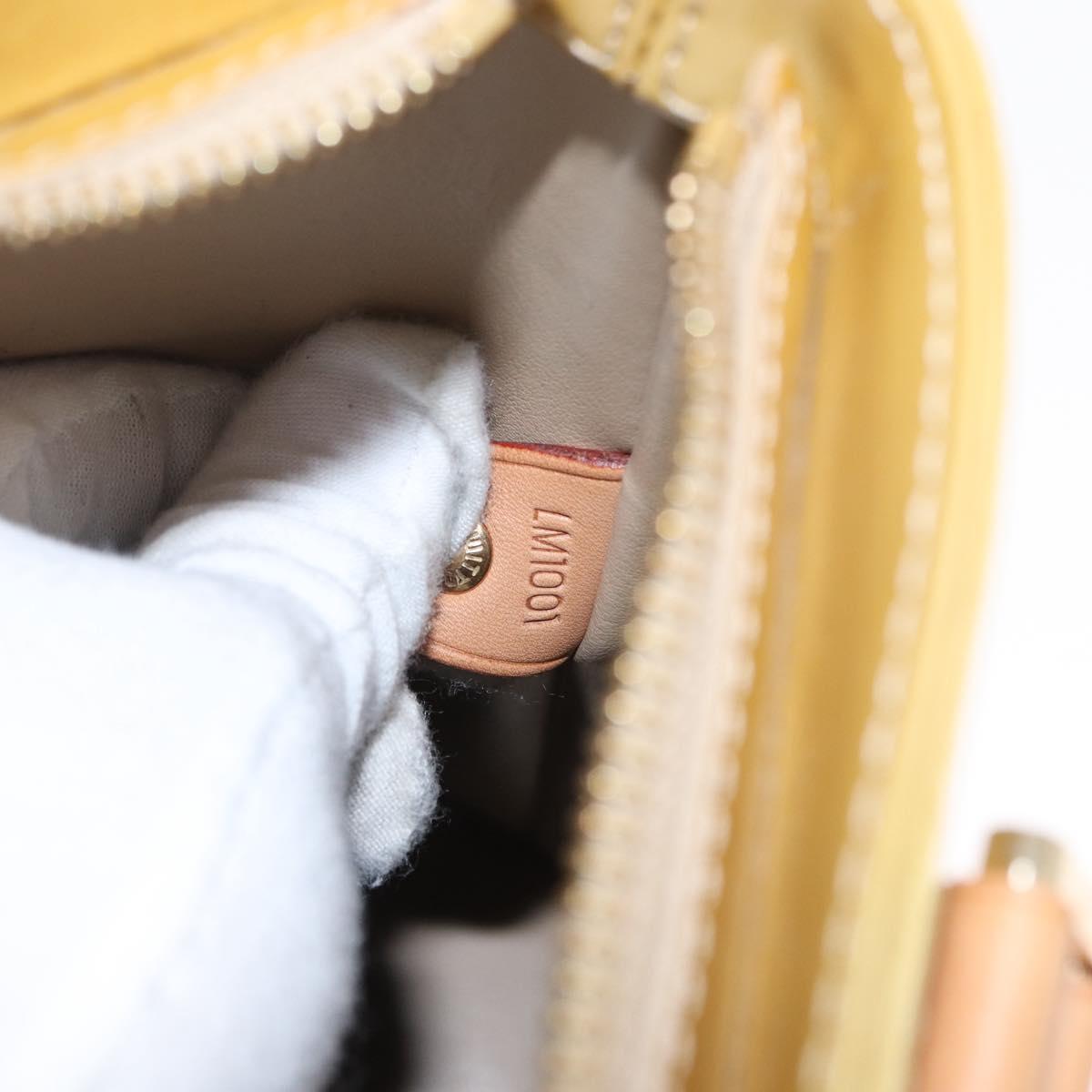 LOUIS VUITTON Monogram Vernis Houston Hand Bag Beige M91004 LV Auth gh1580
