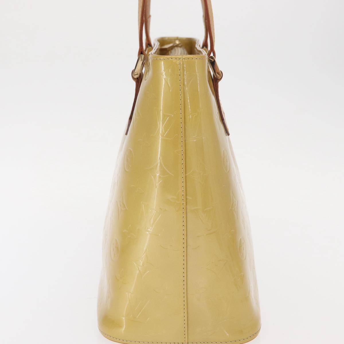 LOUIS VUITTON Monogram Vernis Houston Hand Bag Beige M91004 LV Auth gh1580