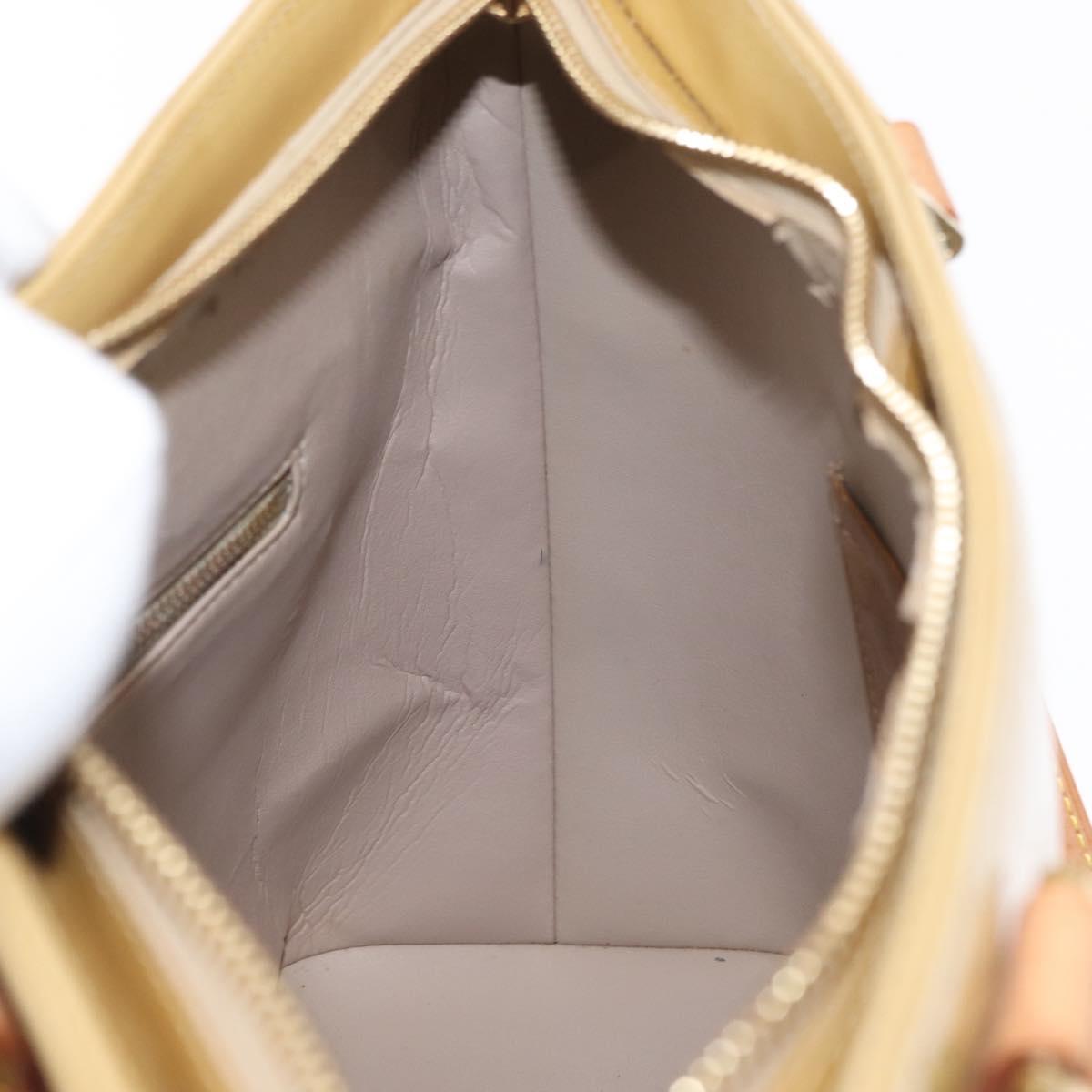 LOUIS VUITTON Monogram Vernis Houston Hand Bag Beige M91004 LV Auth gh1582