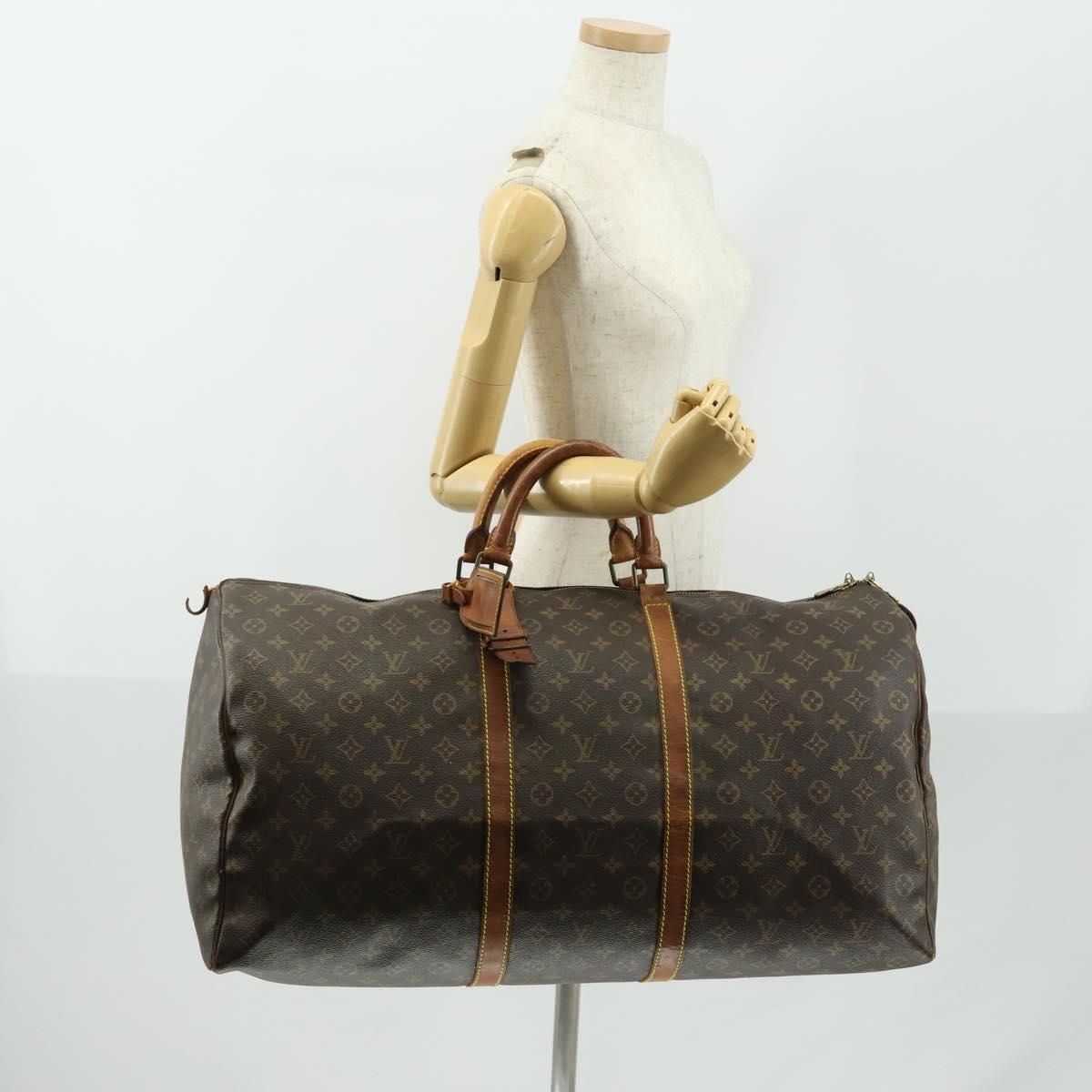LOUIS VUITTON Monogram Keepall 60 Boston Bag M41422 LV Auth gh1603