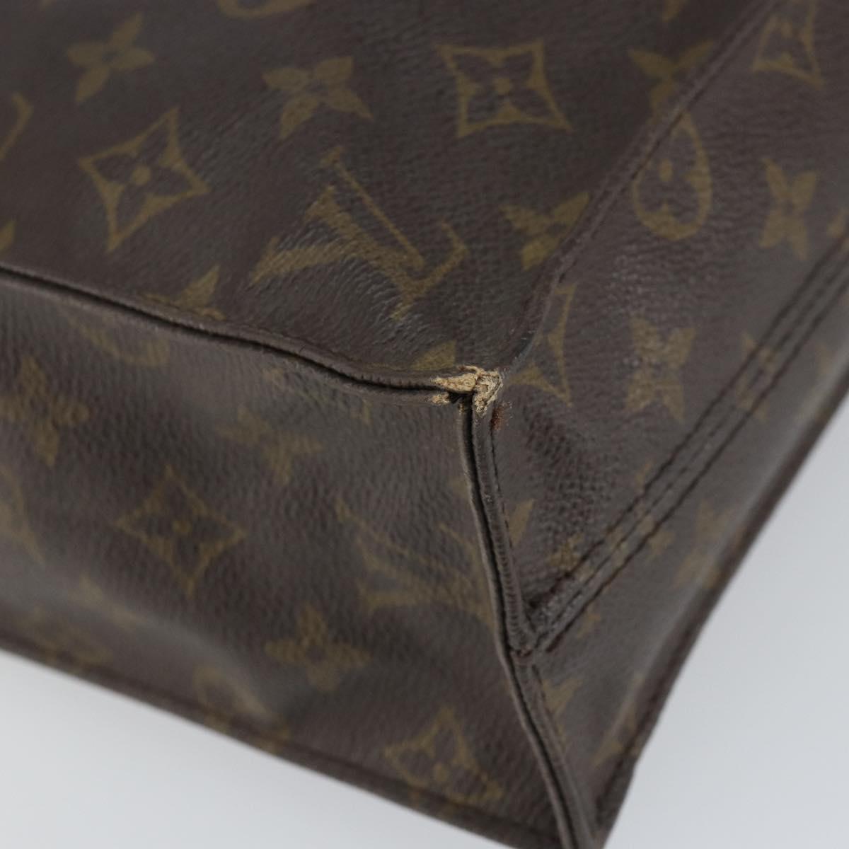 LOUIS VUITTON Monogram Sac Plat Hand Bag M51140 LV Auth gh1604