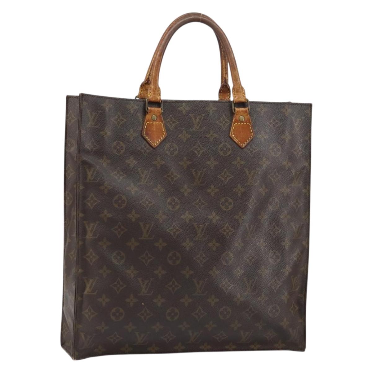 LOUIS VUITTON Monogram Sac Plat Hand Bag M51140 LV Auth gh1604