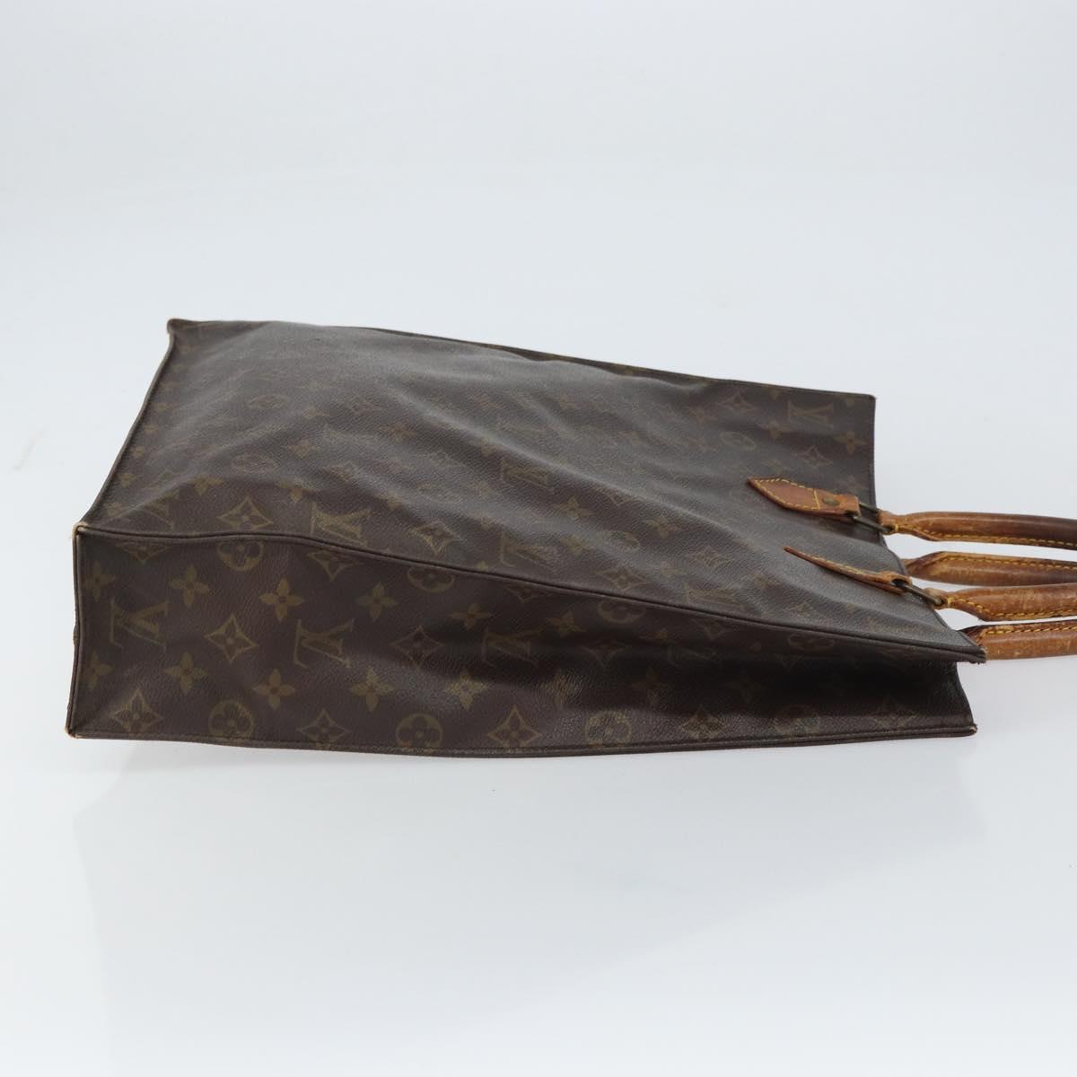 LOUIS VUITTON Monogram Sac Plat Hand Bag M51140 LV Auth gh1604