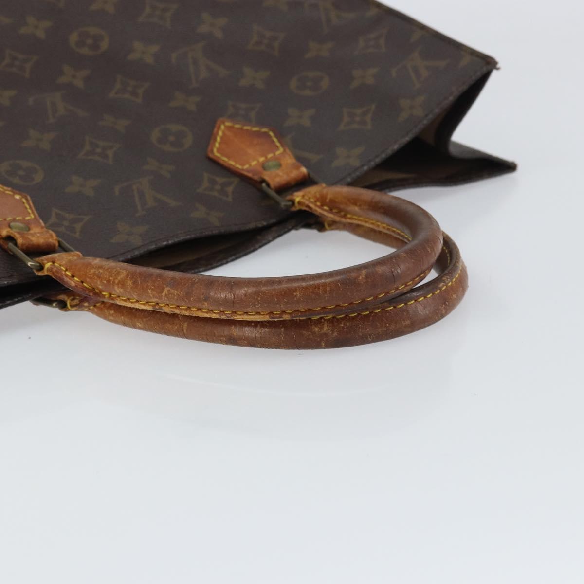 LOUIS VUITTON Monogram Sac Plat Hand Bag M51140 LV Auth gh1604