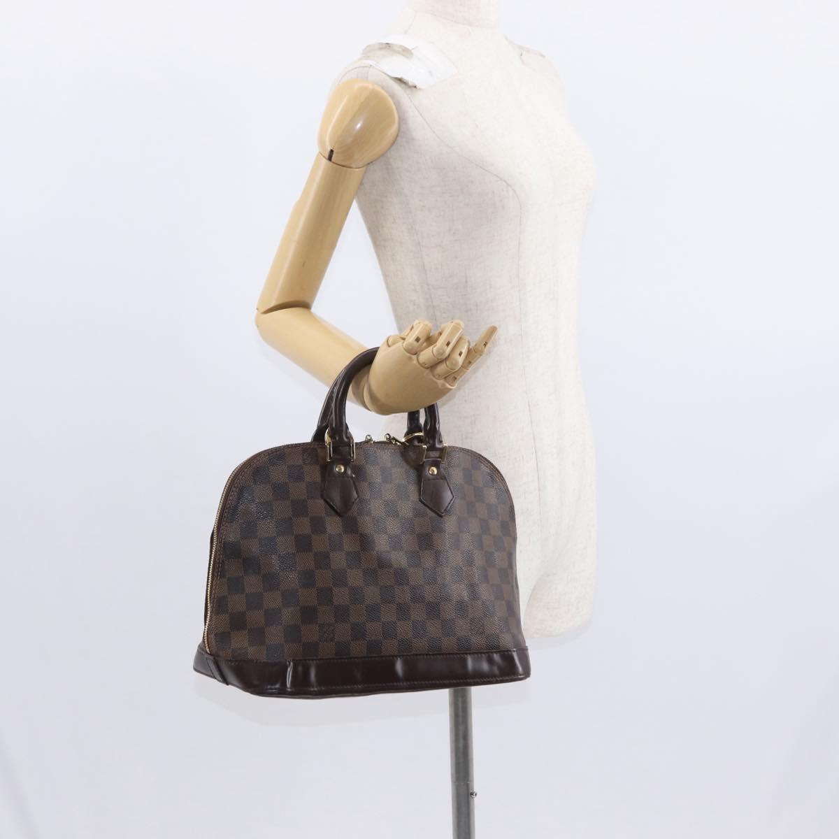 LOUIS VUITTON Damier Ebene Alma Hand Bag N51131 LV Auth gh1609
