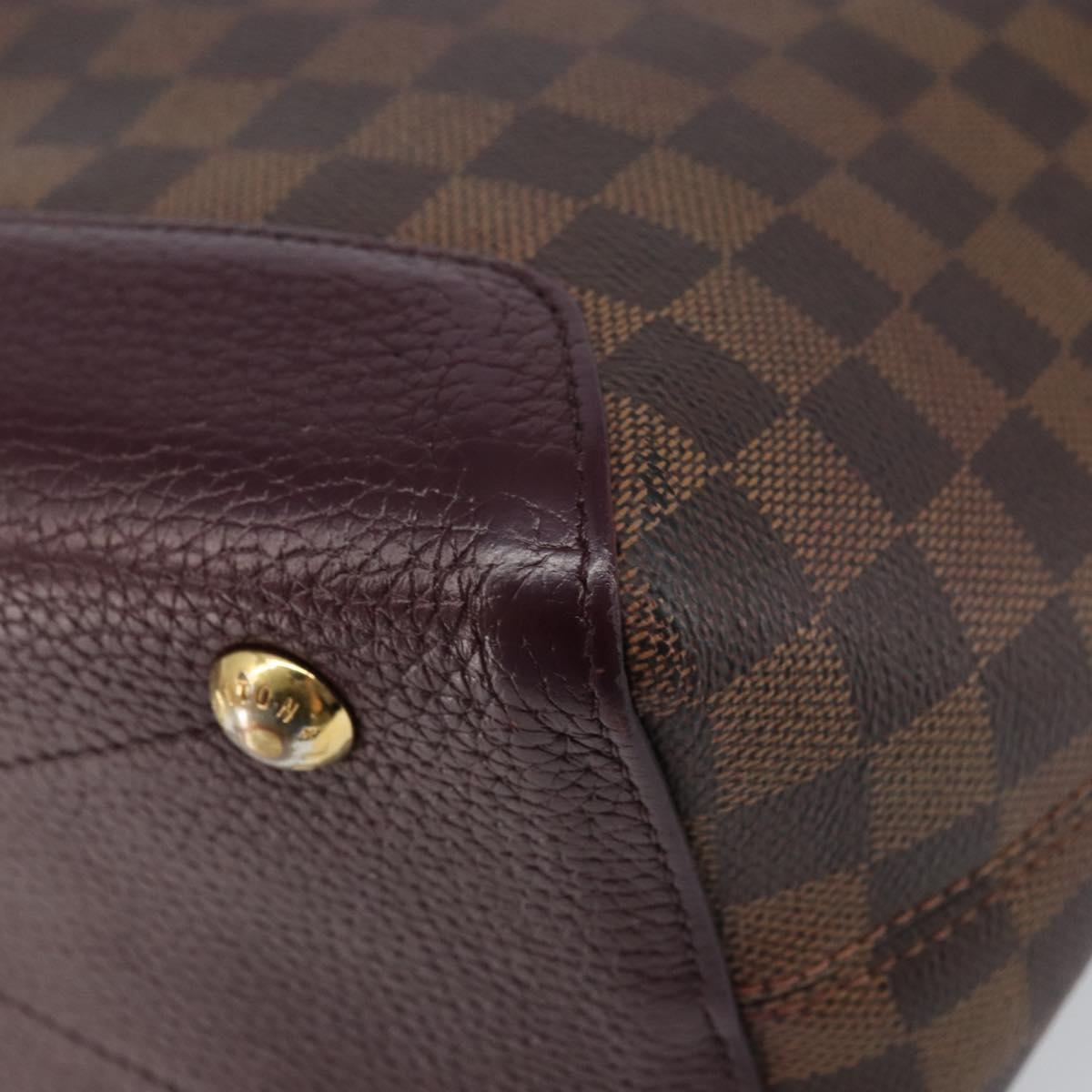 LOUIS VUITTON Damier Ebene Hyde Park Hand Bag N41015 LV Auth gh1610
