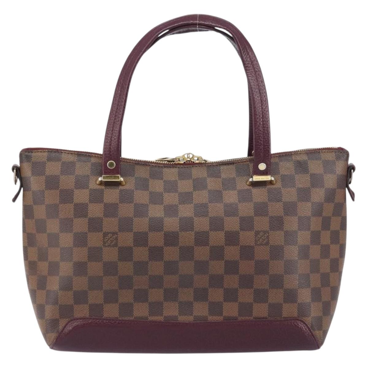 LOUIS VUITTON Damier Ebene Hyde Park Hand Bag N41015 LV Auth gh1610