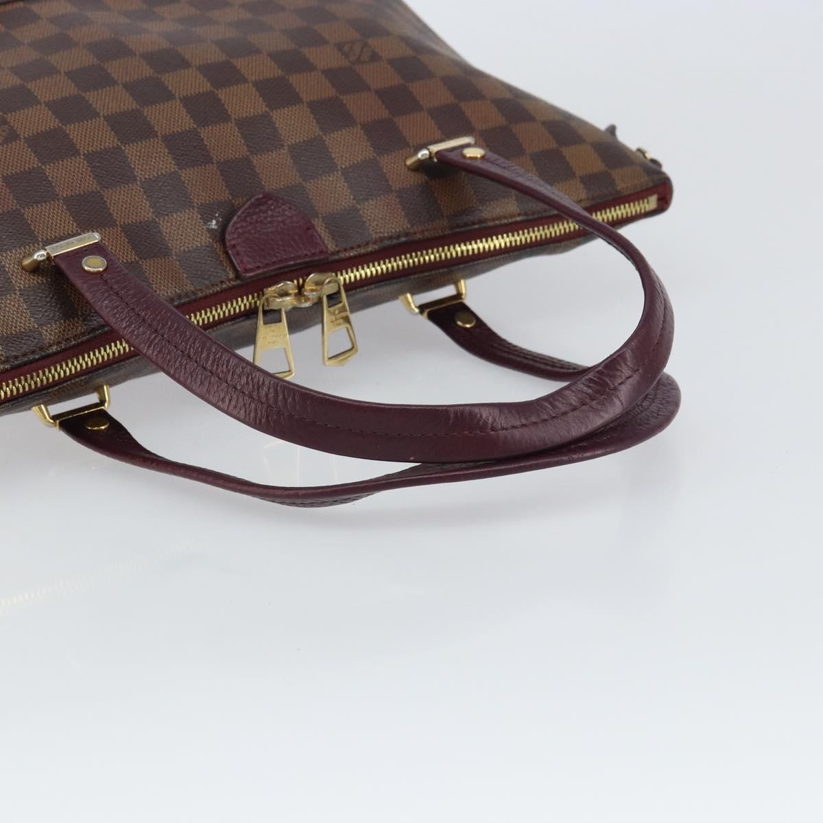 LOUIS VUITTON Damier Ebene Hyde Park Hand Bag N41015 LV Auth gh1610