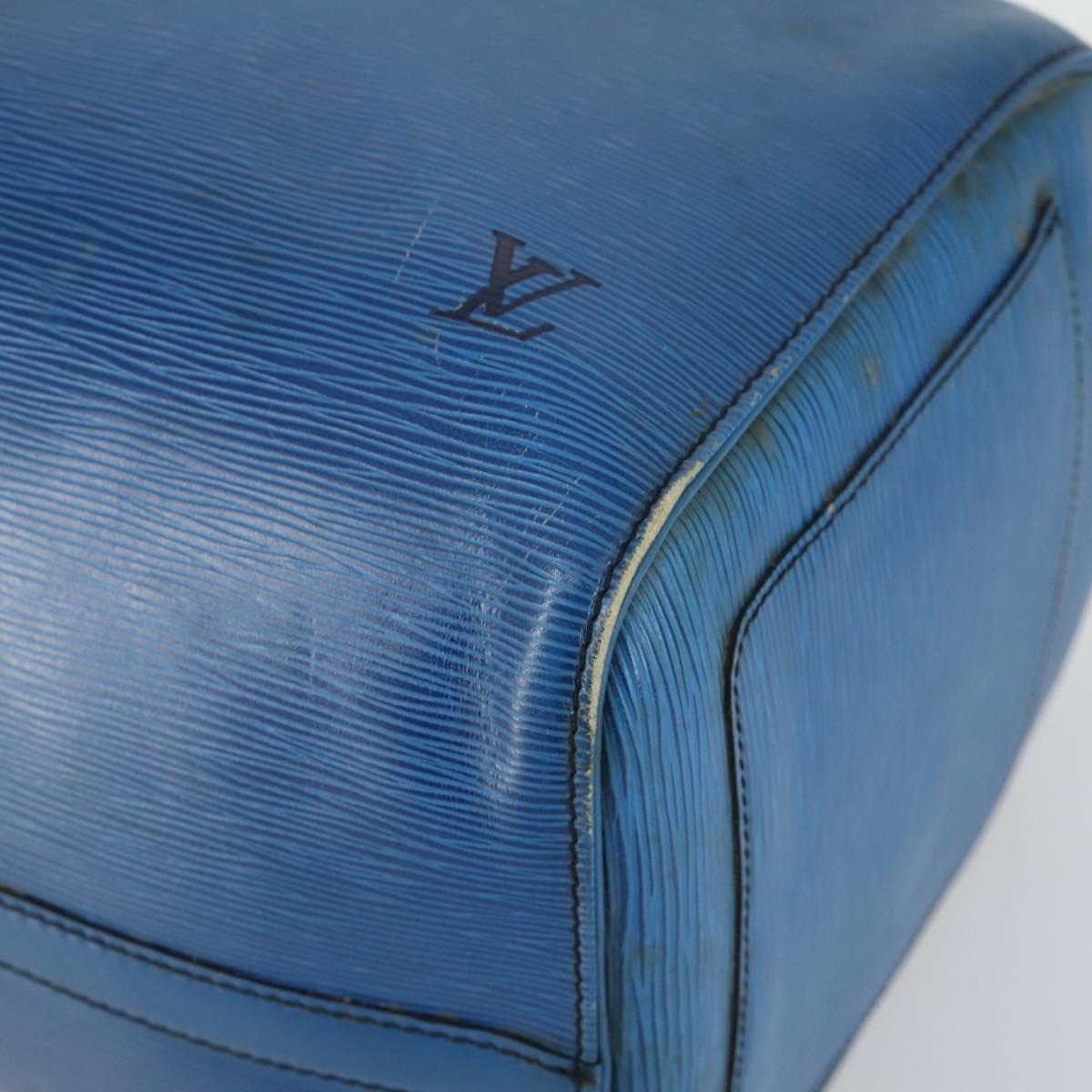 LOUIS VUITTON Epi Keepall 50 Boston Bag Blue M42965 LV Auth gh1615