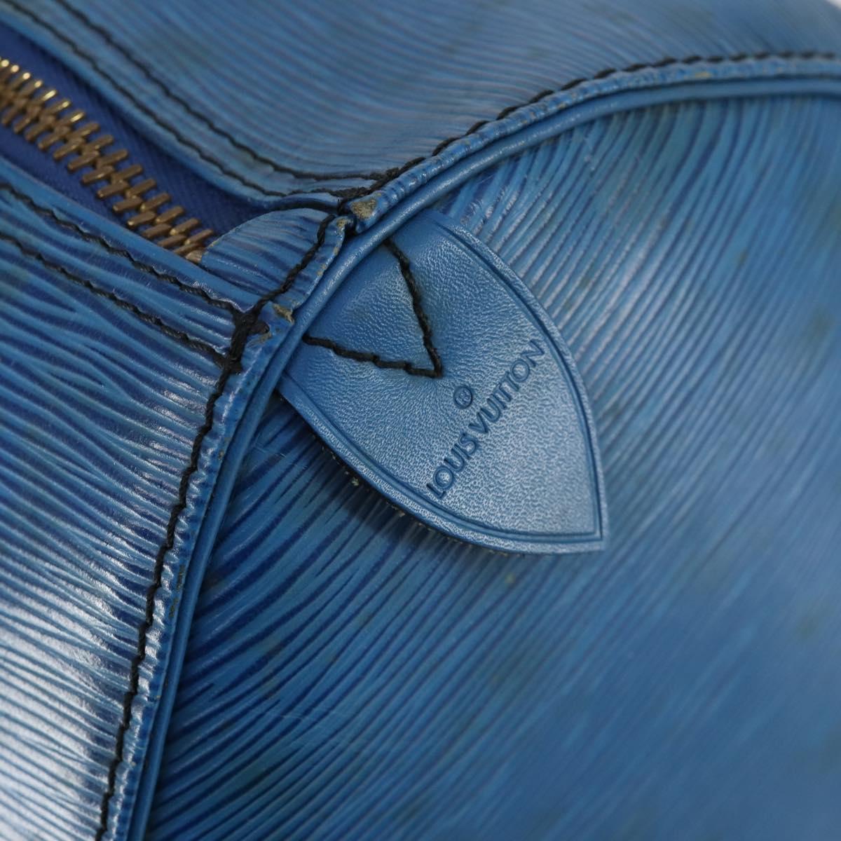 LOUIS VUITTON Epi Keepall 50 Boston Bag Blue M42965 LV Auth gh1615