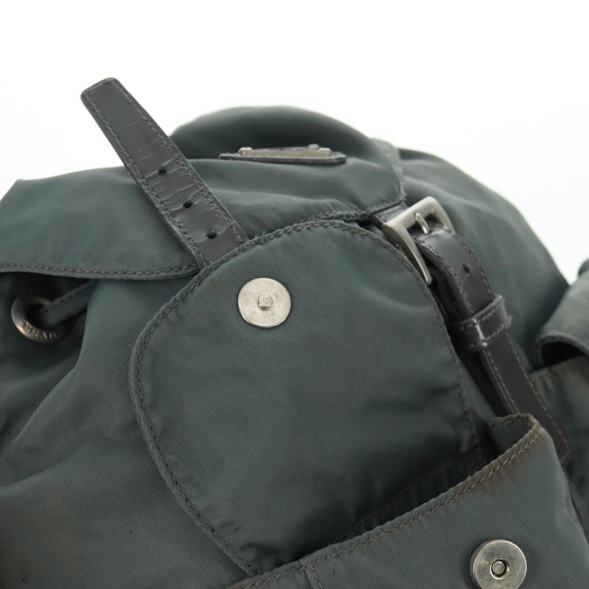 PRADA Backpack Nylon Gray Silver Auth gh1618