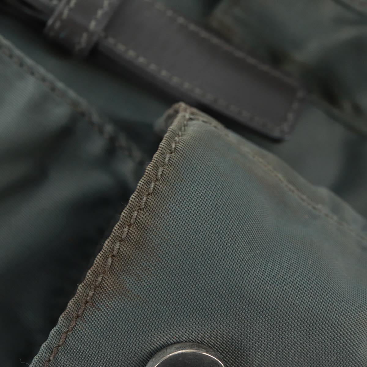 PRADA Backpack Nylon Gray Silver Auth gh1618